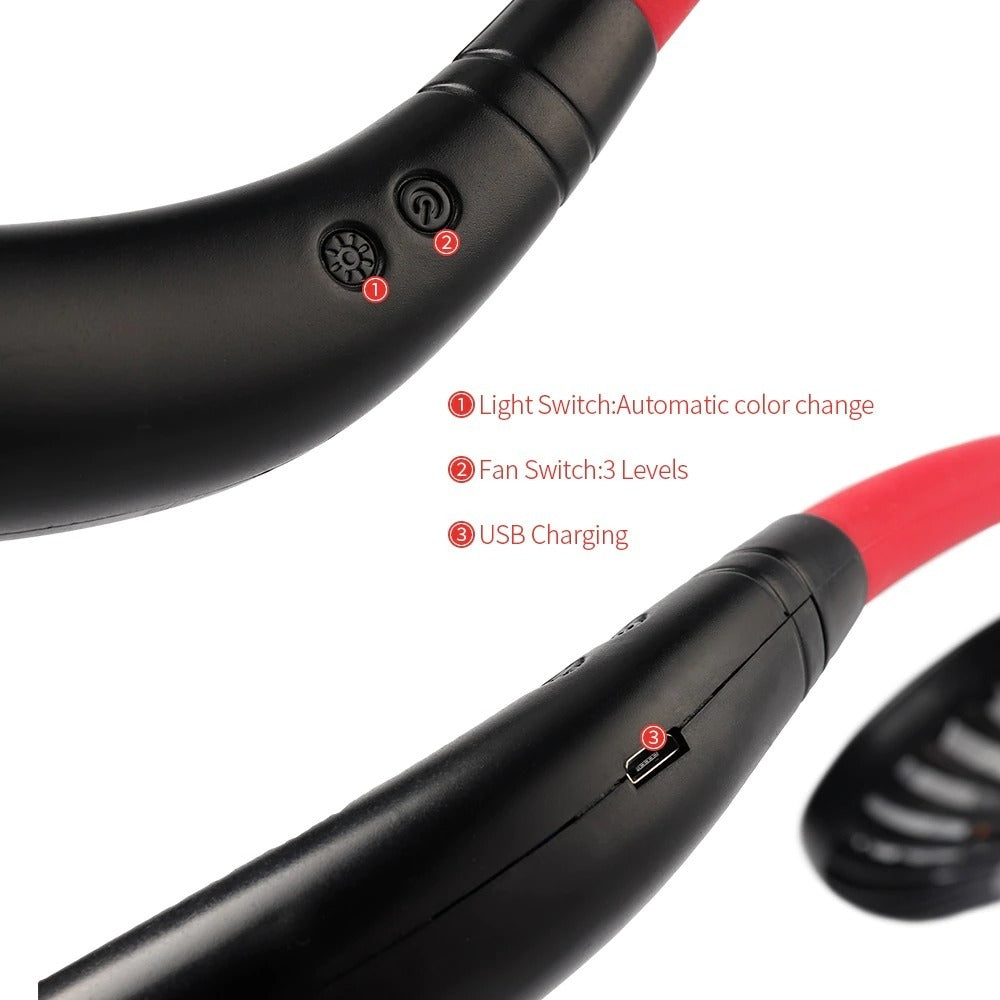 Portable Neck Fan - USB Rechargeable Hands-Free Cooling